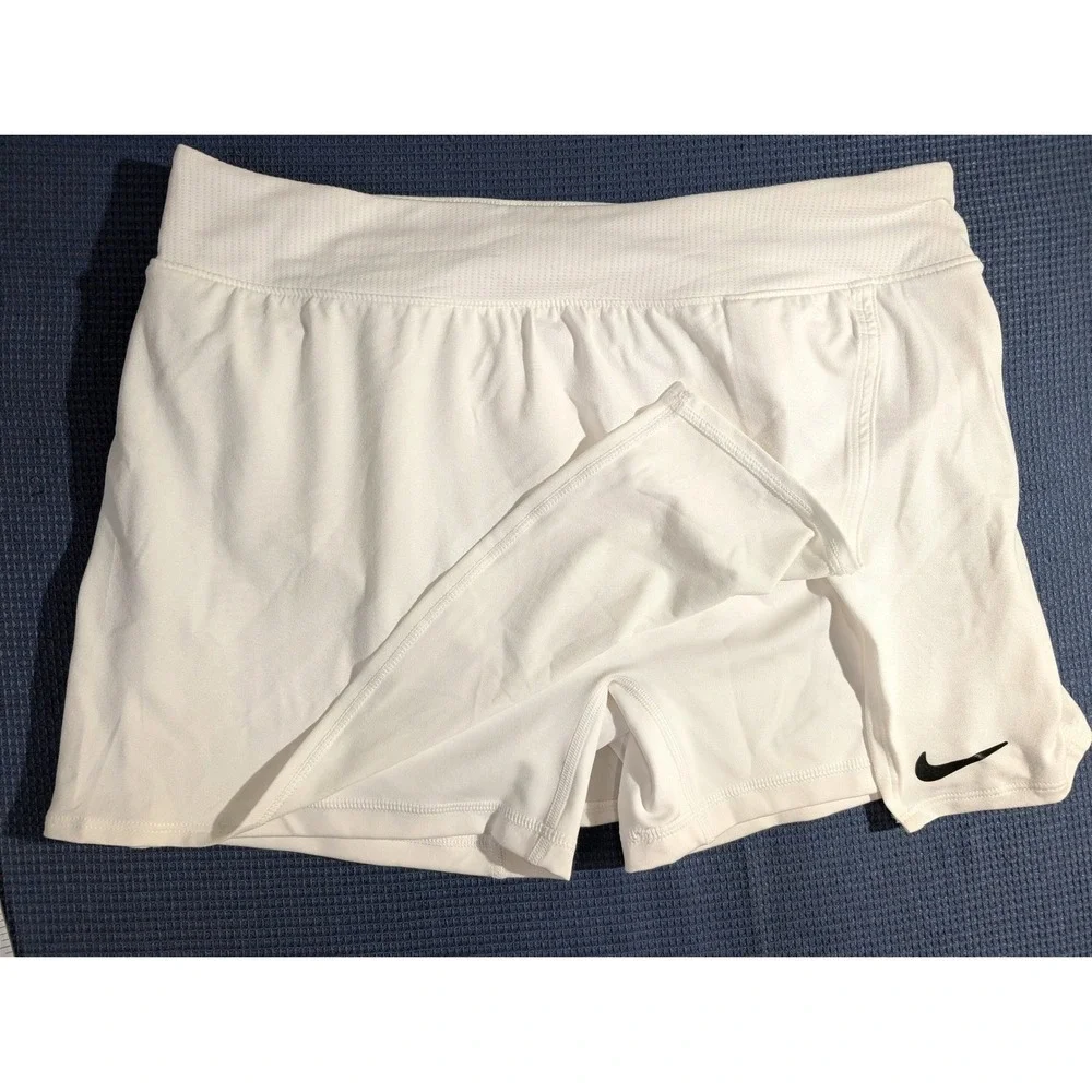 Nike Court Dri-FIT Victory Women Tennis Skort White Slim Fit Large New With Tags